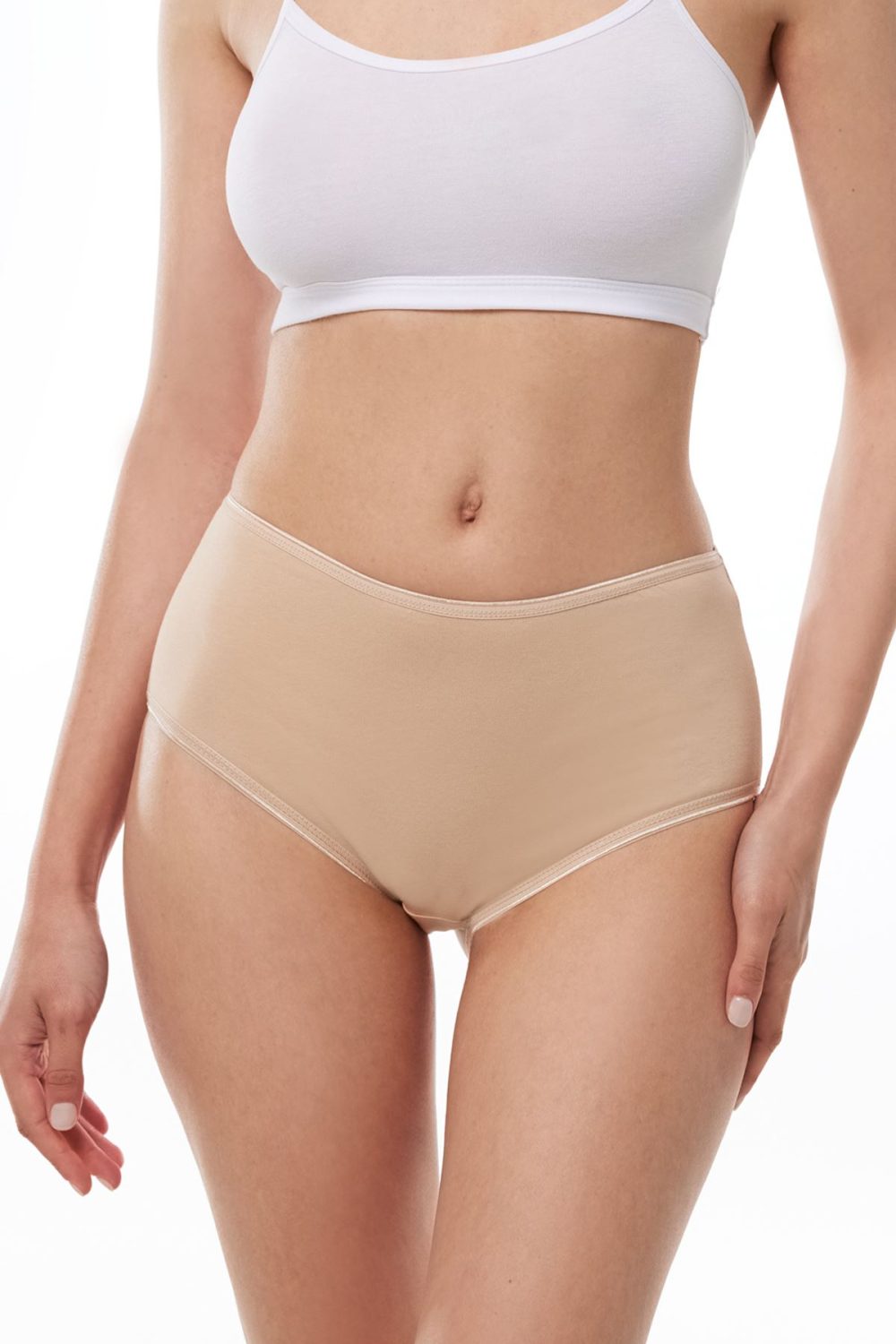 DFN Kadın 6 Lı Paket Pamuk Elastan Yüksek Bel Slip Külot - Görsel 5