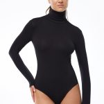 DFN Kadın Siyah Tam Balıkçı Yaka Çıtçıtlı Modal Body 136