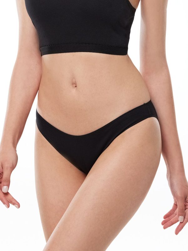 DFN Kadın Siyah 2 li Paket Modal Düşük Bel Slip Külot 183