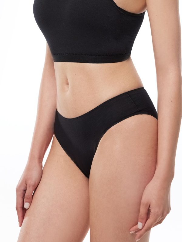 DFN Kadın Siyah 2 li Paket Modal Dar Kalıp Ara Bel Slip Külot 187