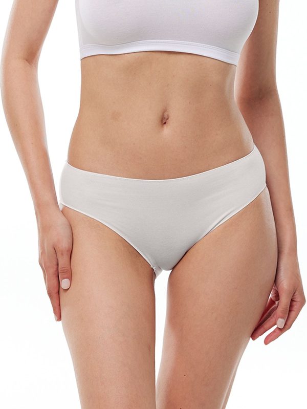 DFN Kadın Ekru 2 li Paket Modal Dar Kalıp Ara Bel Slip Külot 187