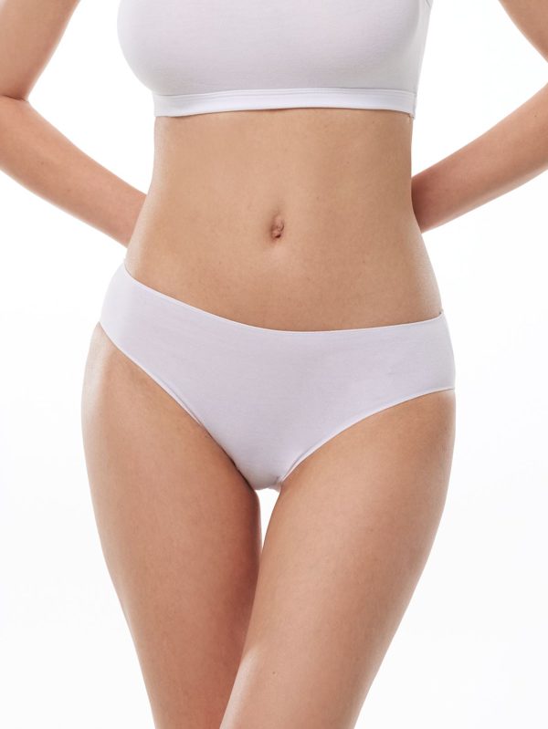 DFN Kadın Beyaz 2 li Paket Modal Dar Kalıp Ara Bel Slip Külot 187