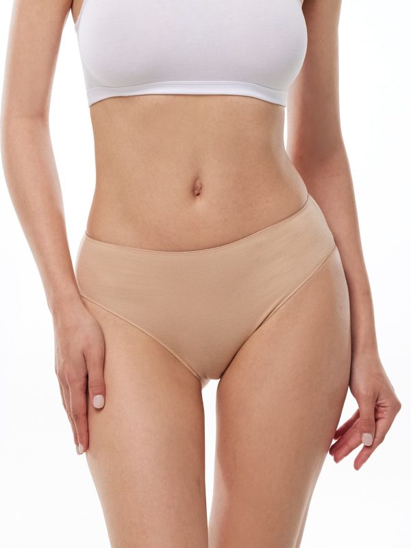 DFN Kadın Ten 2 li Paket Modal Dar Kalıp Ara Bel Slip Külot 187