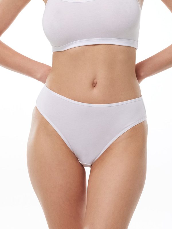DFN Kadın Beyaz 2 li Paket Normal Bel Modal Slip Külot 1028