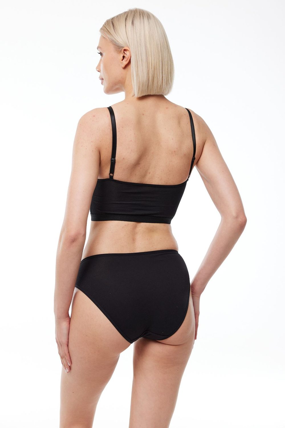 DFN Kadın Siyah 2 li Paket Normal Bel Modal Slip Külot 1028 - Görsel 3