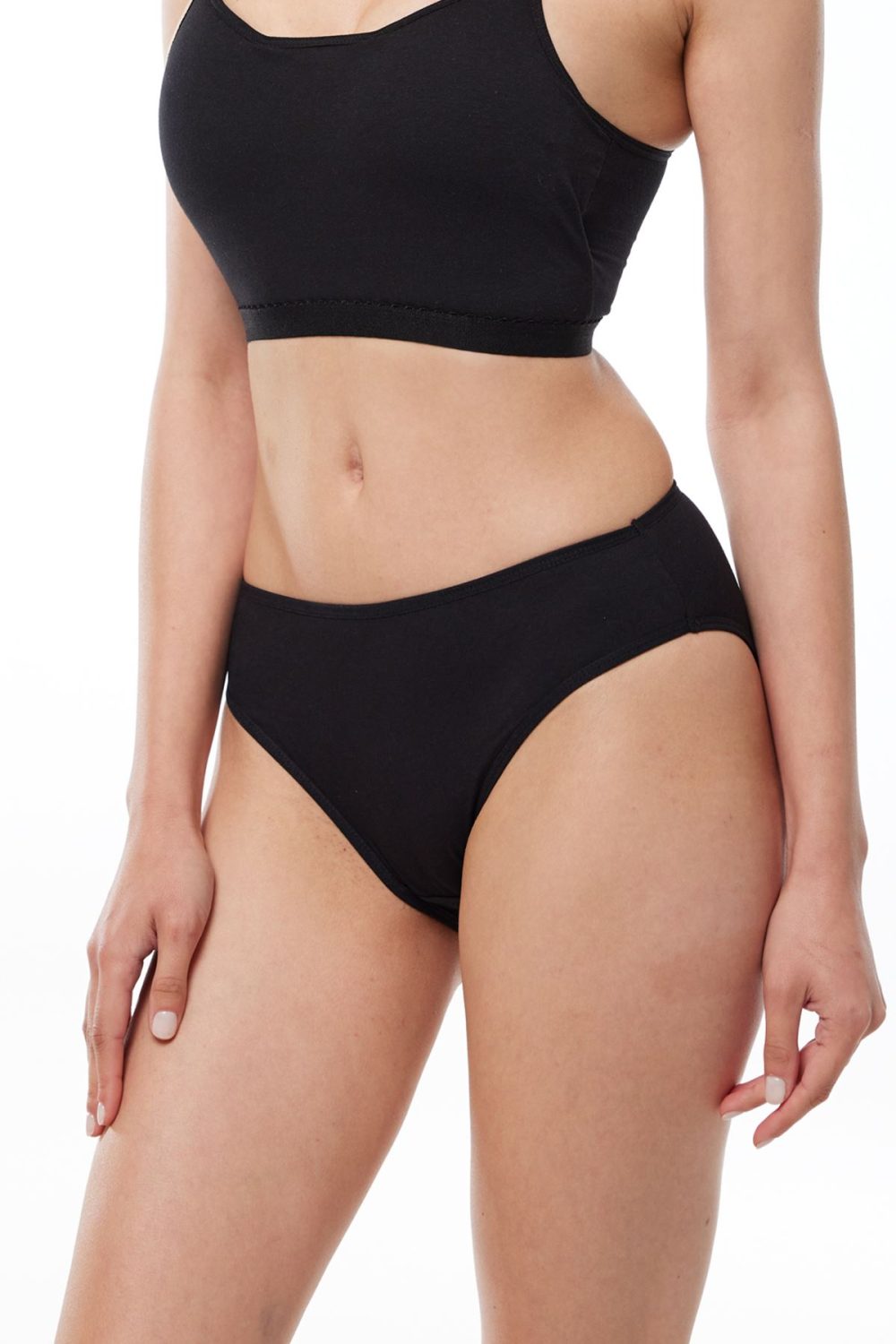 DFN Kadın Siyah 2 li Paket Normal Bel Modal Slip Külot 1028