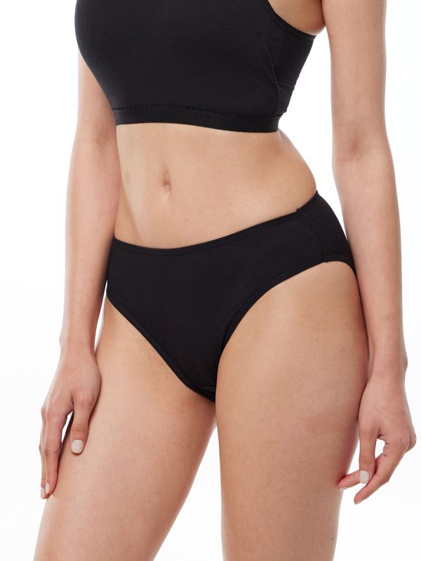 DFN Kadın Siyah 2 li Paket Normal Bel Modal Slip Külot 1028