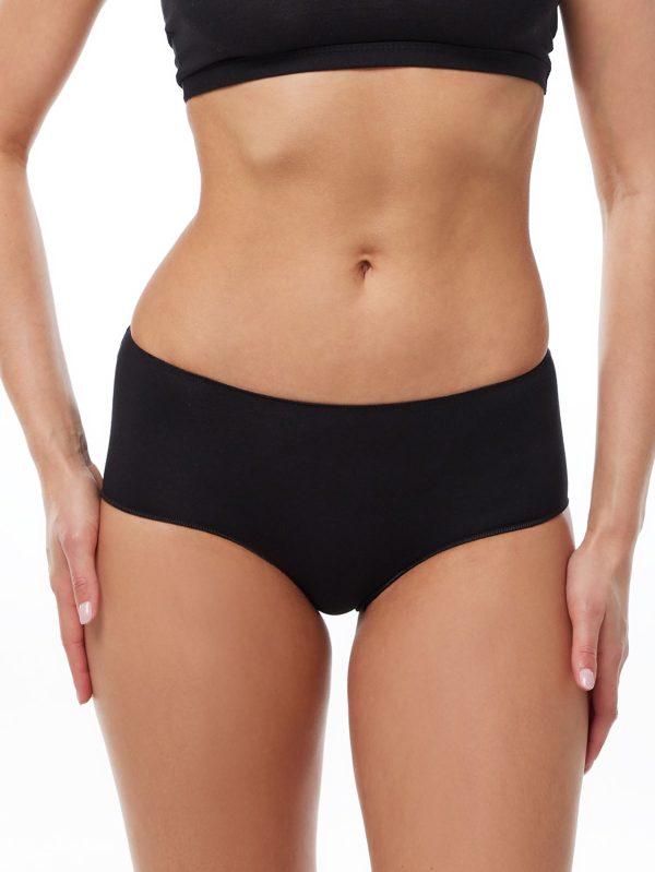 DFN Kadın Siyah 2 li Paket Geniş Kenarlı Modal Slip Külot 1126