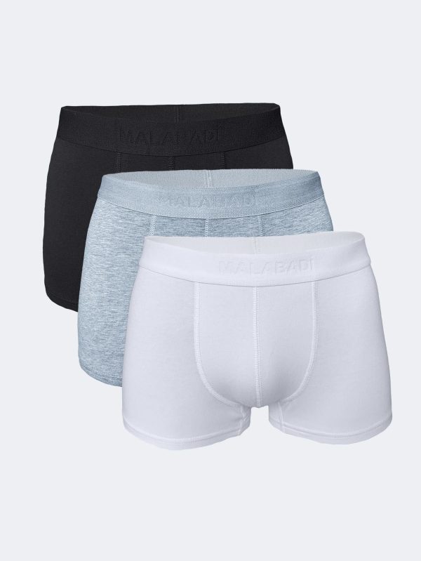DFN Erkek Siyah Gri Beyaz 3 lü Paket Modal Kısa Boxer 011
