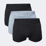 DFN Erkek Siyah Gri 3 lü Paket Modal Kısa Boxer 011