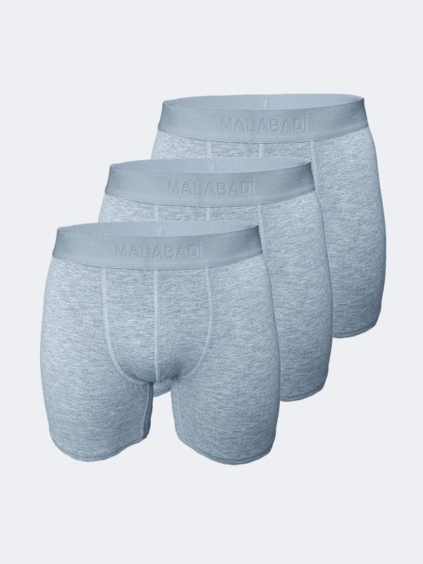 DFN Erkek Gri 3 lü Paket Modal Uzun Boxer 010