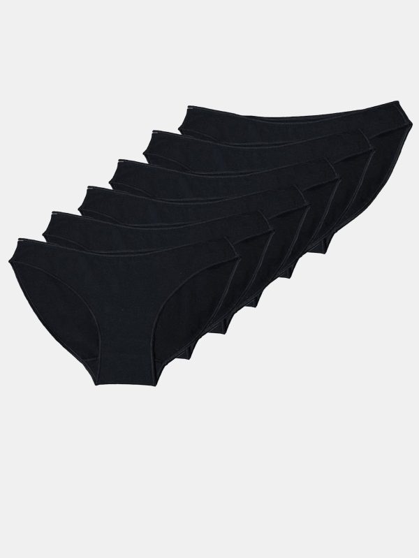 DFN Kadın Siyah 6 lı Paket Modal Düşük Bel Slip Külot 183