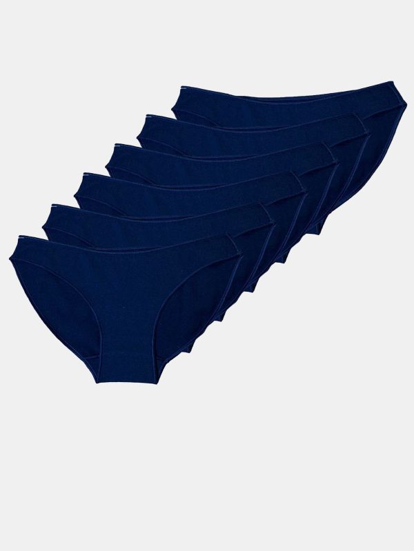 DFN Kadın Lacivert 6 lı Paket Modal Düşük Bel Slip Külot 183