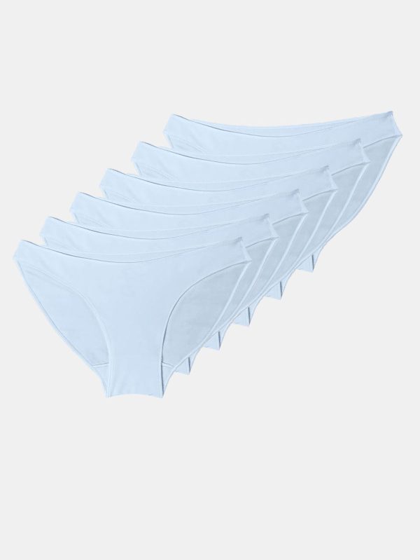 DFN Kadın Beyaz 6 lı Paket Modal Düşük Bel Slip Külot 183