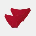 DFN Kadın Kırmızı 2 li Paket Modal Düşük Bel Slip Külot 183