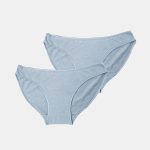 DFN Kadın Gri 2 li Paket Modal Düşük Bel Slip Külot 183