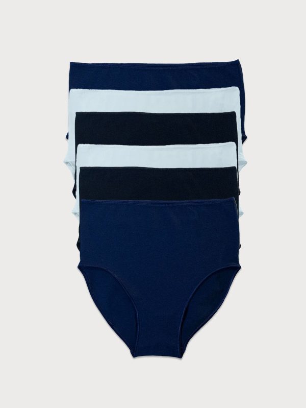 DFN Kadın Lacivert Ekru Siyah 6 lı Paket Modal Yüksek Bel Slip Külot 1955