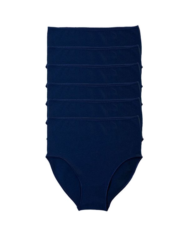 DFN Kadın Lacivert 6 lı Paket Modal Yüksek Bel Slip Külot 1955