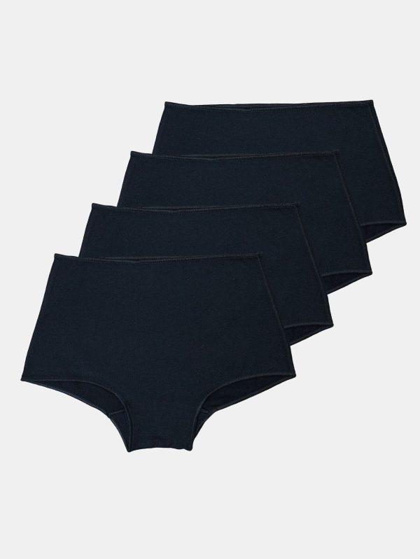 DFN Kadın Siyah 4 lü Paket Geniş Kenarlı Modal Külot 1053