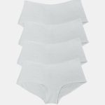 DFN Kadın Ekru 4 lü Paket Geniş Kenarlı Modal Slip Külot 1126