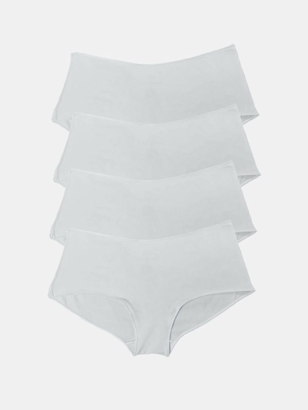 DFN Kadın Ekru 4 lü Paket Geniş Kenarlı Modal Slip Külot 1126
