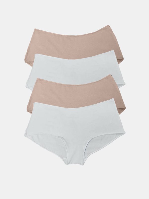 DFN Kadın Ten Ekru 4 lü Paket Geniş Kenarlı Modal Slip Külot 1126