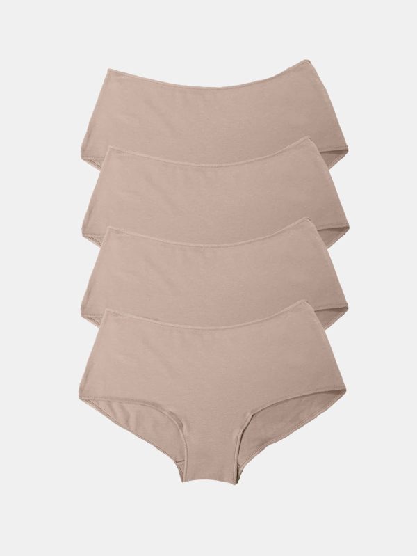 DFN Kadın Ten 4 lü Paket Geniş Kenarlı Modal Slip Külot 1126