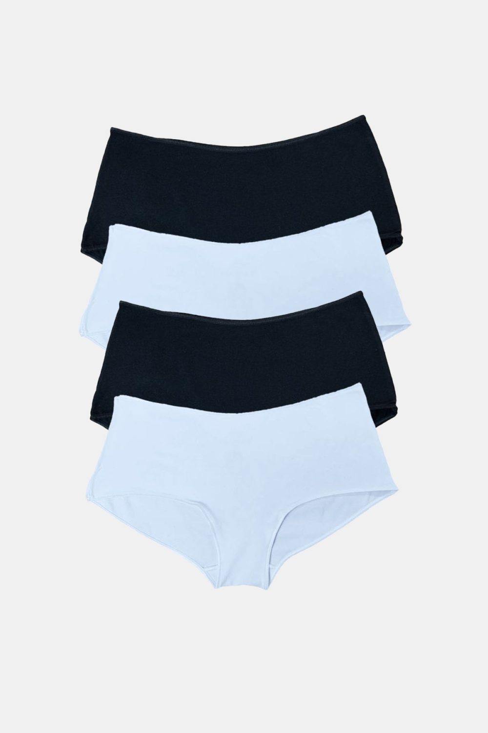 DFN Kadın Siyah Beyaz 4 lü Paket Geniş Kenarlı Modal Slip Külot 1126