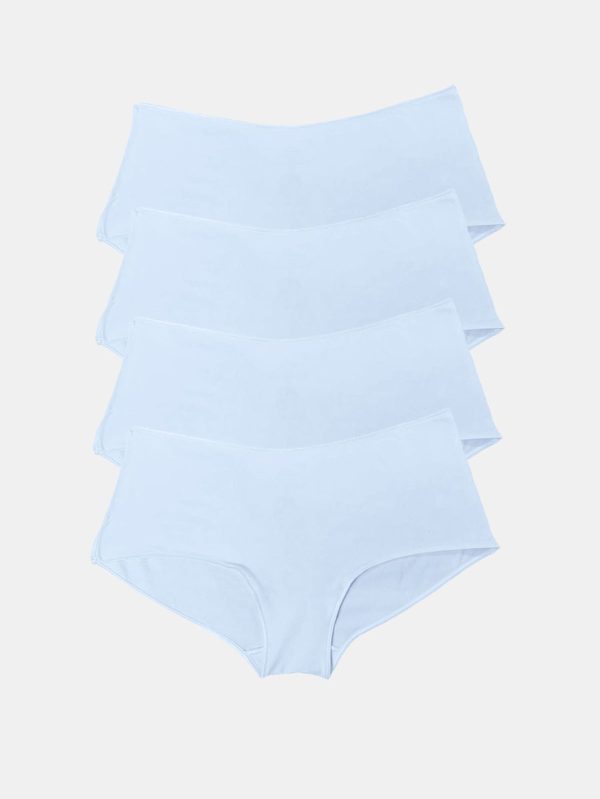 DFN Kadın Beyaz 4 lü Paket Geniş Kenarlı Modal Slip Külot 1126