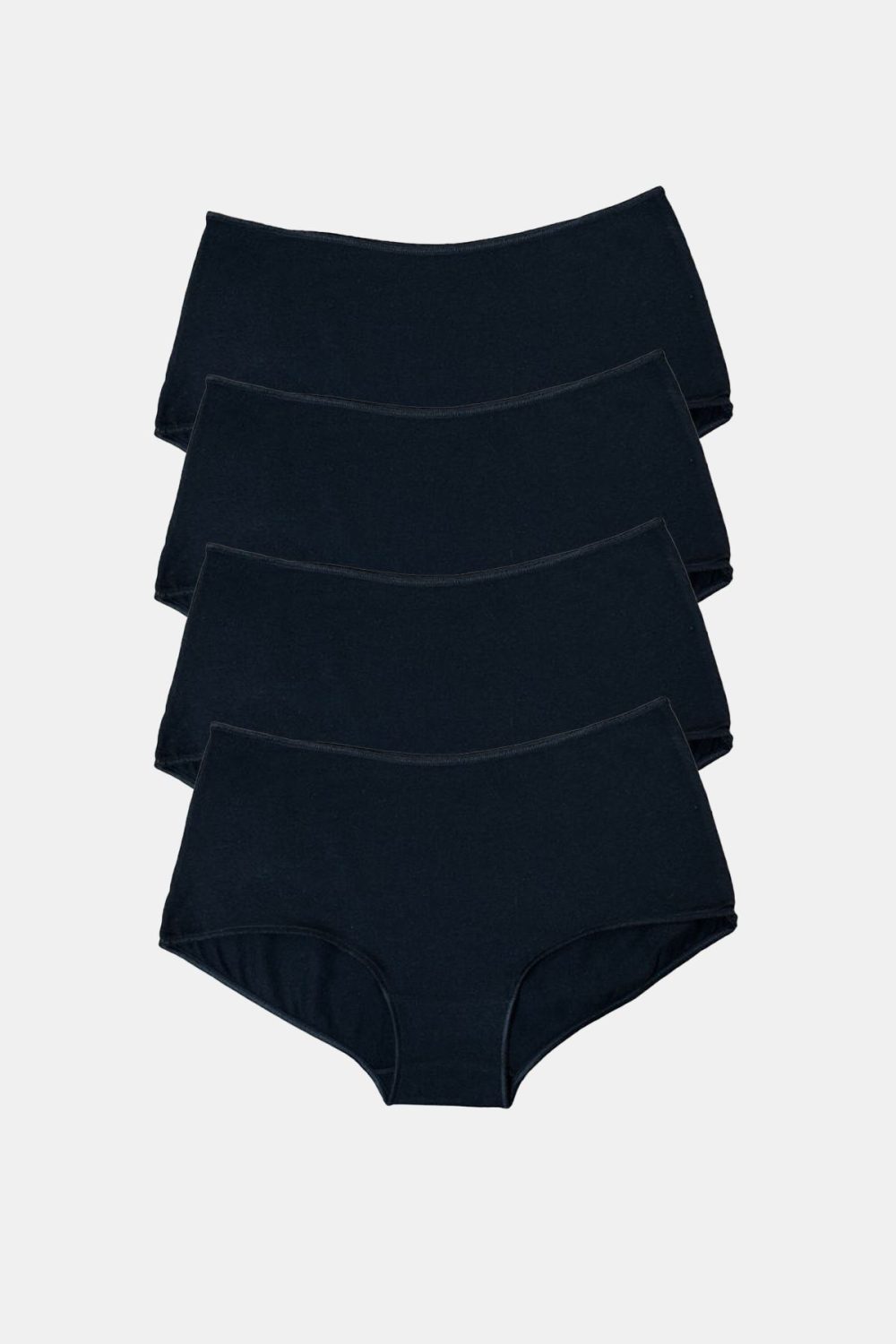 DFN Kadın Siyah 4 lü Paket Geniş Kenarlı Modal Slip Külot 1126