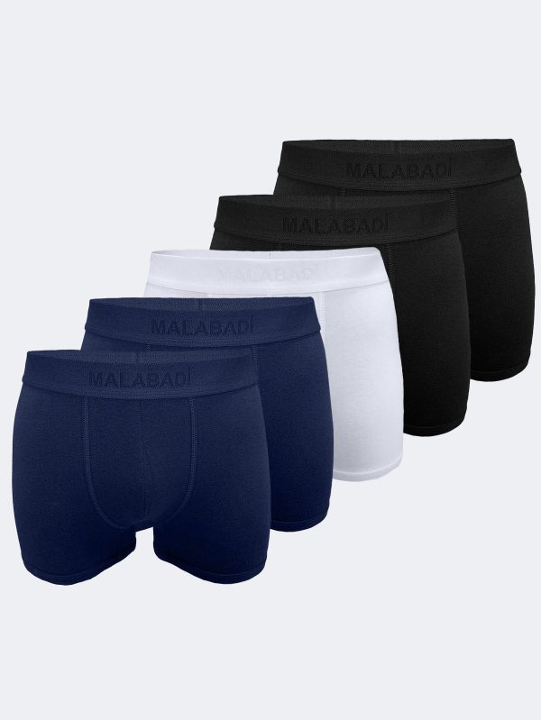 DFN Erkek Siyah Beyaz Lacivert 5 li Paket Milan Modal Boxer