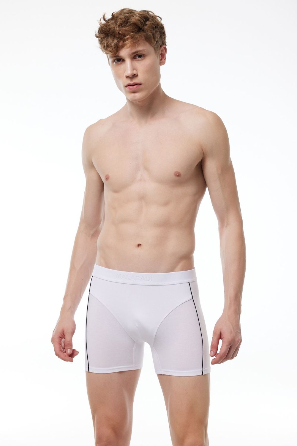DFN Erkek Beyaz 5 Li Paket Biyeli Modal Boxer 5MB017 - Görsel 4