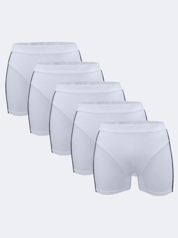 DFN Erkek Beyaz 5 Li Paket Biyeli Modal Boxer 5MB017