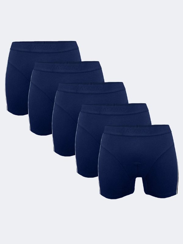 DFN Erkek Lacivert 5 Li Paket Biyeli Modal Boxer 5MB017