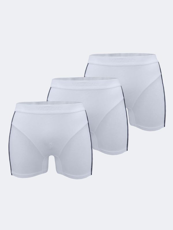 DFN Erkek Beyaz 3 lü Paket Biyeli Modal Boxer 3MB017