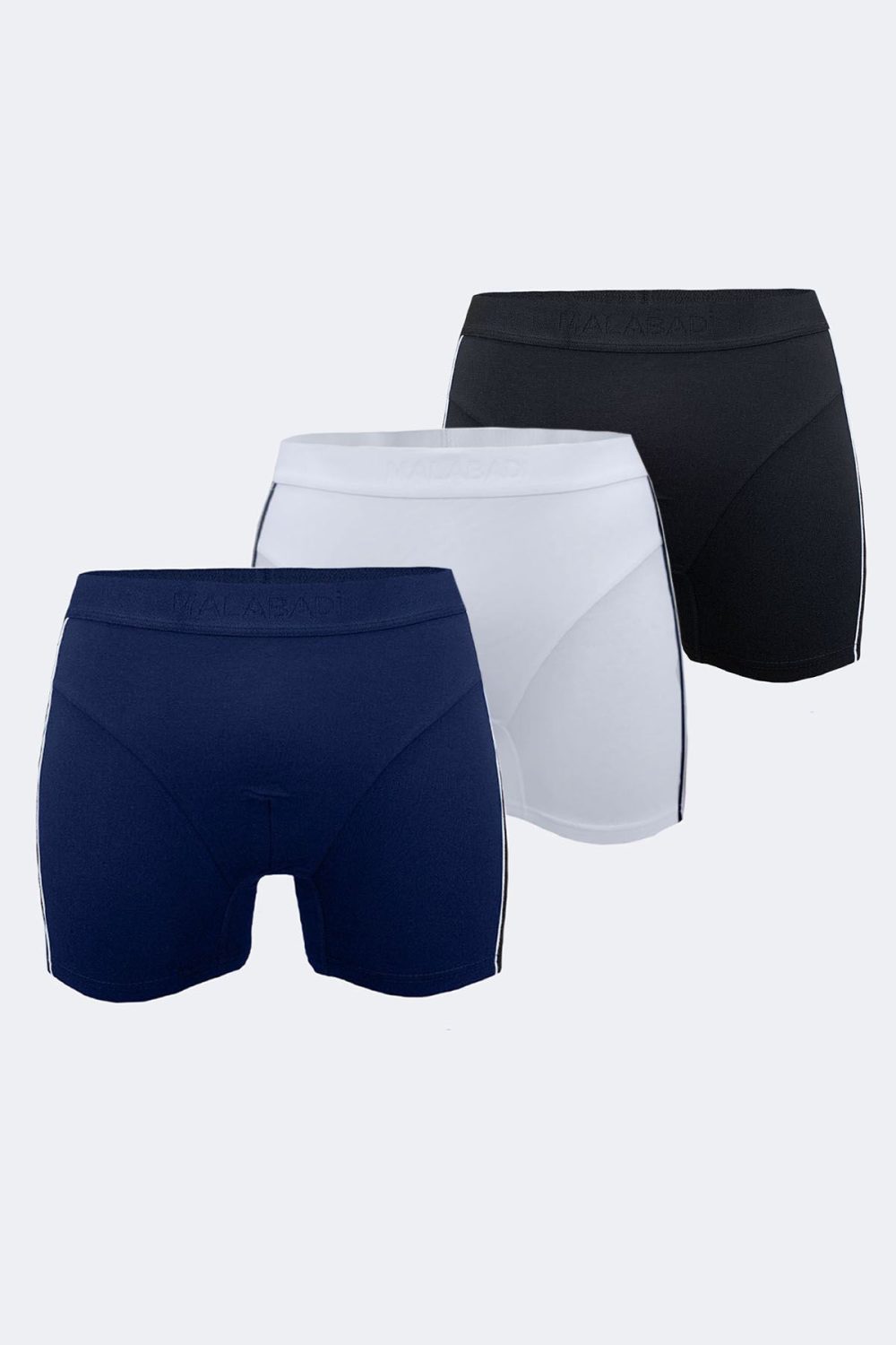 DFN Erkek Siyah Beyaz Lacivert 3 lü Paket Biyeli Modal Boxer 3MB017