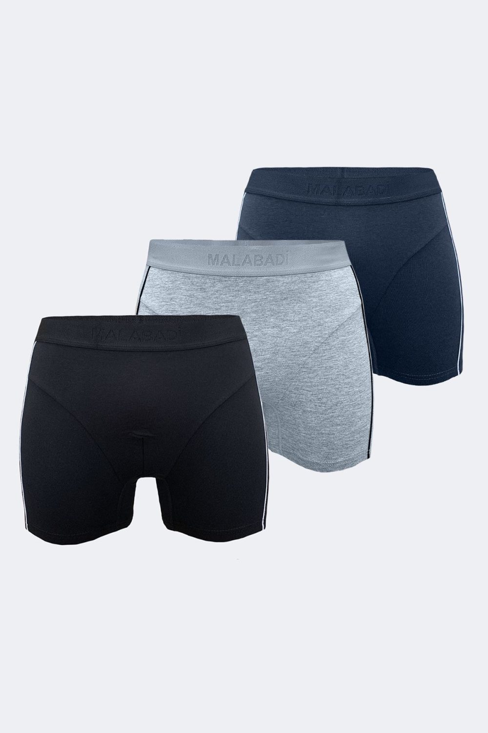 DFN Erkek Füme - Gri - Siyah 3 lü Paket Biyeli Modal Boxer 3MB017