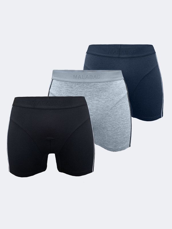 DFN Erkek Füme - Gri - Siyah 3 lü Paket Biyeli Modal Boxer 3MB017