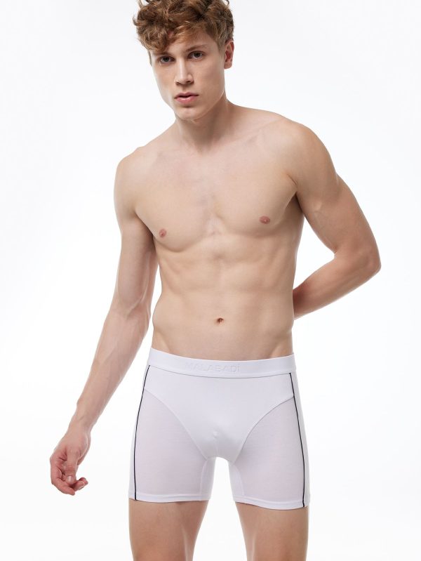 DFN Erkek Beyaz Biyeli Modal Boxer 017