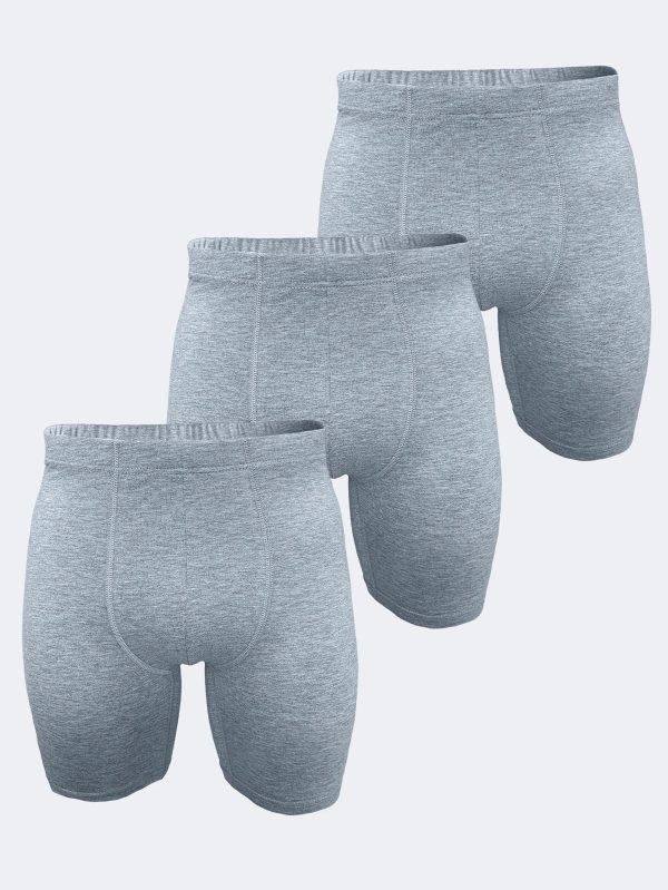 DFN Erkek Gri 3 Lü Paket Modal Uzun Paçalı Boxer 3M018