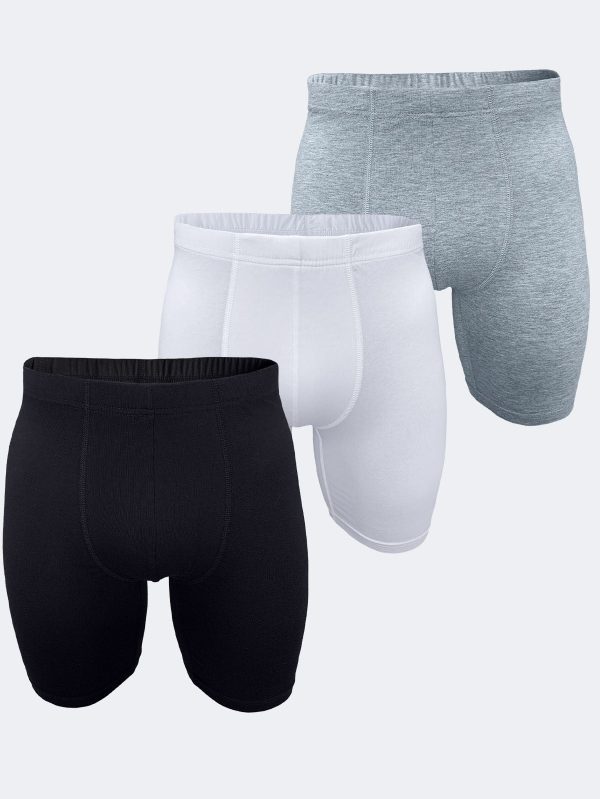 DFN Erkek Siyah Beyaz Gri 3 Lü Paket Modal Uzun Paçalı Boxer 3M018