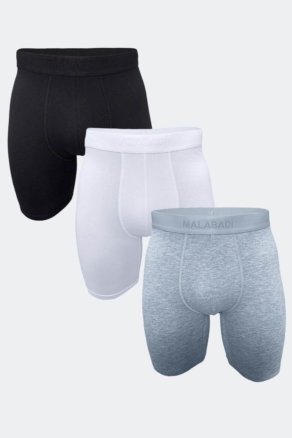 DFN Erkek Siyah Beyaz Gri 3 Lü Paket Modal Uzun Paçalı Boxer 3M019