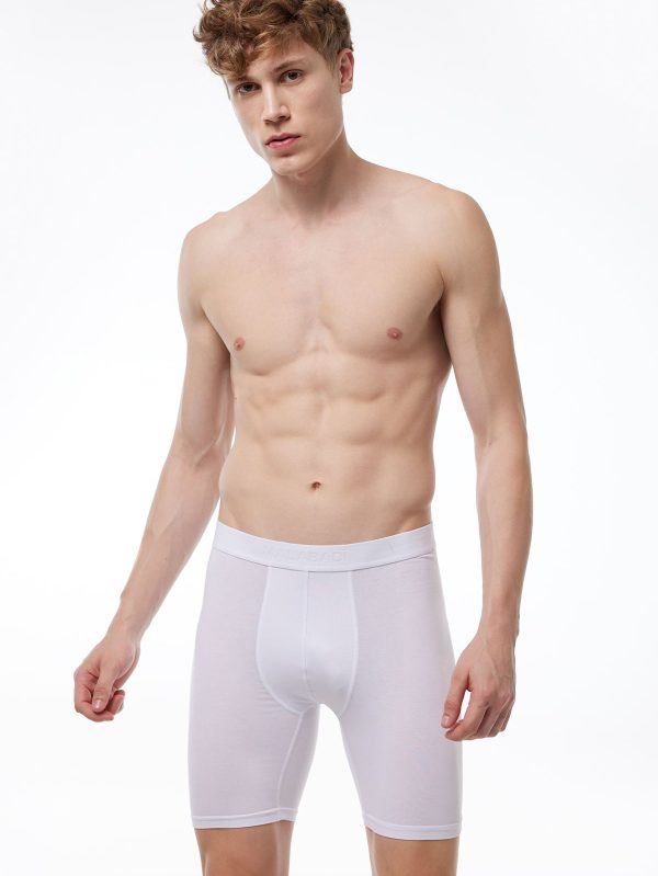 DFN Erkek Beyaz Uzun Paçalı Modal Boxer 019
