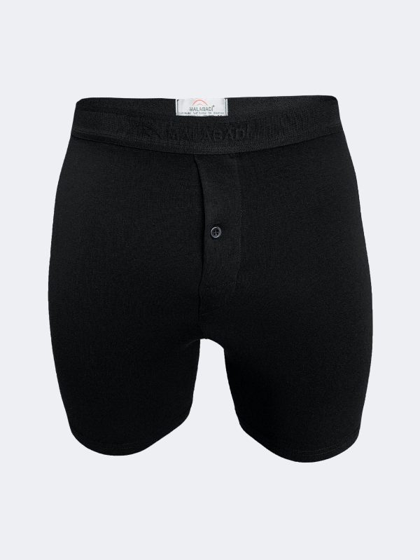 DFN Erkek Siyah Düğmeli Uzun Likralı Modal Boxer 028