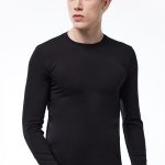 DFN Erkek Siyah Yuvarlak Yaka Uzun Kollu Modal Body 045