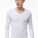 DFN Erkek Beyaz V Yaka Uzun Kollu Modal Body 059
