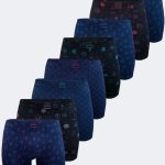 DFN Erkek Desenli 8 li Premium Collection Modal Uzun Boxer 8M250