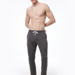 DFN Erkek Gri Beli Lastikli Cepli Tek Alt Düz Paça Pijama 6003