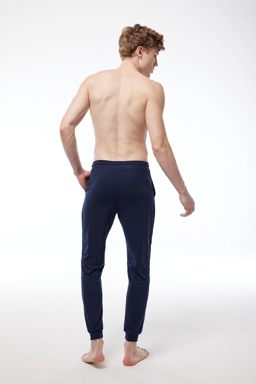 DFN Erkek Lacivert Beli Lastikli Cepli Tek Alt Manşetli Paça Pijama 6004 - Görsel 2