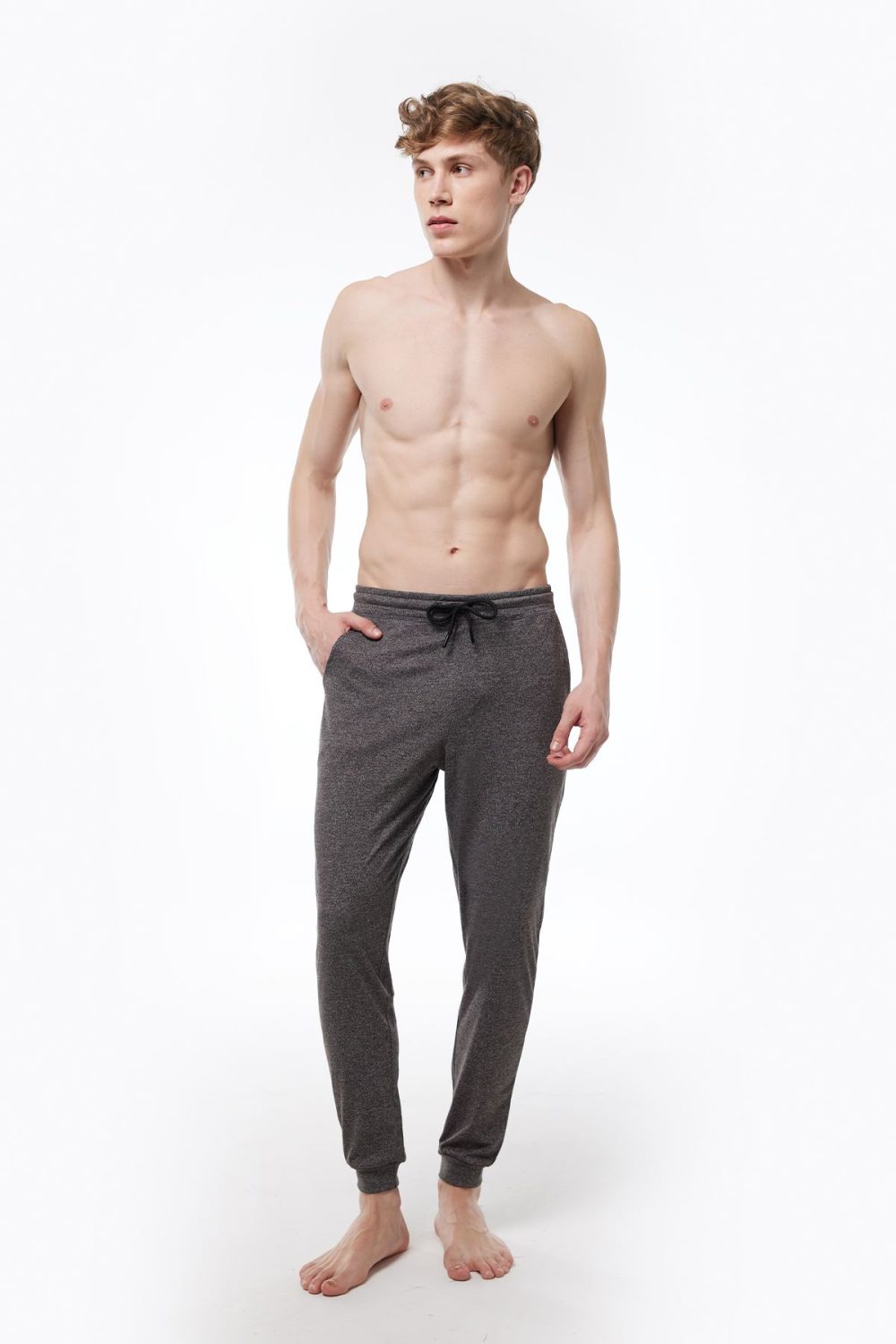 DFN Erkek Gri Beli Lastikli Cepli Tek Alt Manşetli Paça Pijama 6004